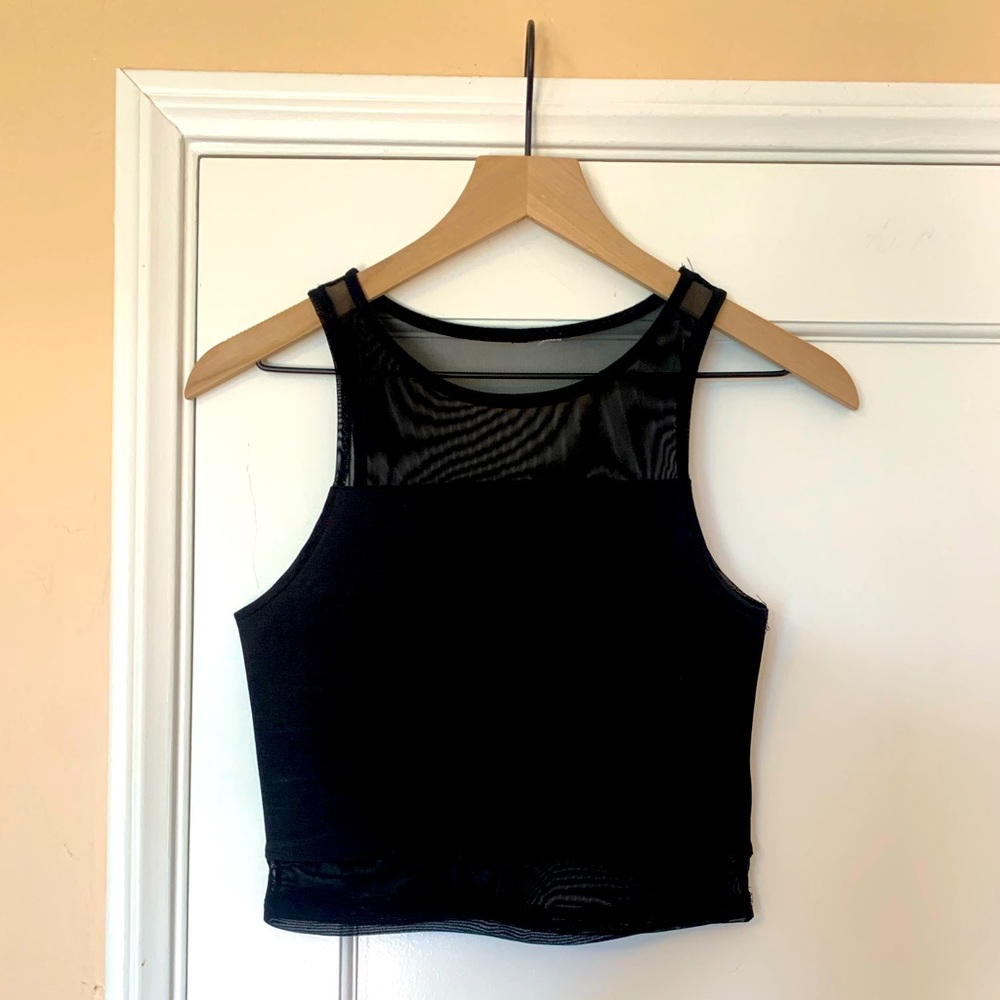 H&M- High-Neck Sheer Crop Top
